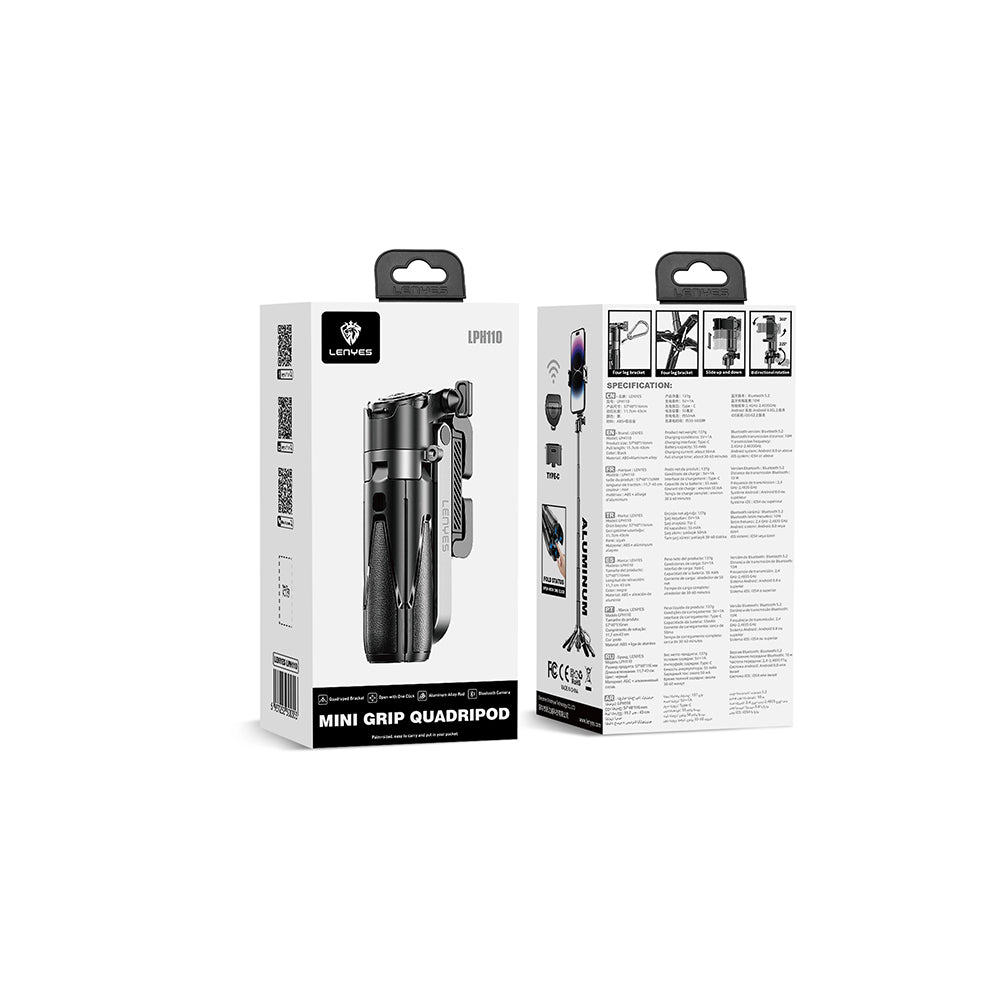 Lenyes LPH110 Uzaktan Kumandalı Çok Fonksiyonlu Sabitleyici Ayrılabilir Tripod Selfie Çubuğu Lenyes LPH110 Uzaktan Kumandalı Çok Fonksiyonlu Sabitleyici Ayrılabilir Tripod Selfie Çubuğu